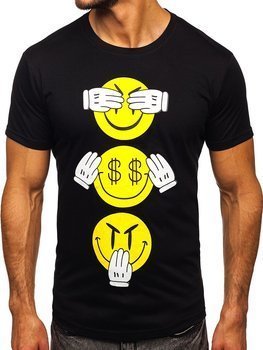 Men's Printed T-shirt Black Bolf KS2385