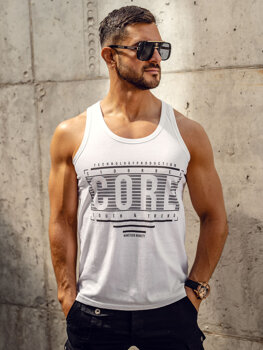 Men’s Printed Tank Top White Bolf 14840A