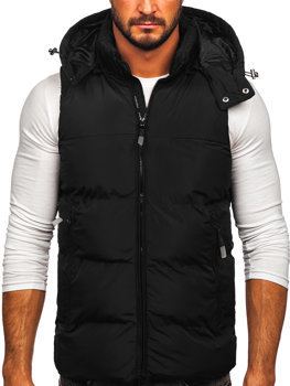 Men's Quilted Hooded Gilet Black Bolf 1189