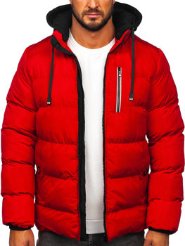 Men's Quilted Winter Jacket Red Bolf 27M8112