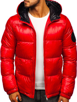 Men's Quilted Winter Jacket Red Bolf 99311