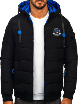 Men’s Reversible Winter Jacket Black-Blue Bolf SM23-506