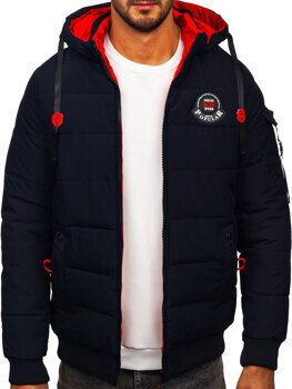 Men’s Reversible Winter Jacket Navy Blue-Red Bolf SM23-506