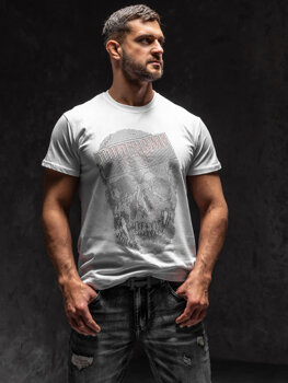 Men's T-shirt with Sequins White Bolf KS2108