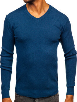 Men’s V-neck Sweater Blue Bolf H2405