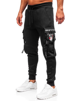 Men’s Warm Cargo Joggers Black Bolf HSS347