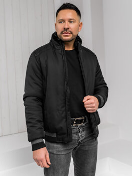 Men's Winter Jacket with fur Black Bolf 22M333A1