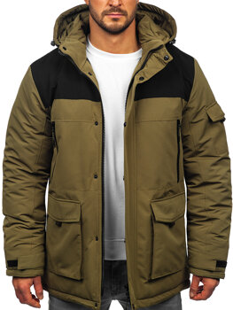 Men's Winter Jacket with hood Khaki Bolf 22M322