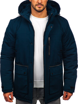 Men’s Winter Parka Jacket Navy Blue Bolf 22M323