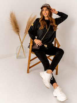 Women's 2-Piece Velour Tracksuit Black Bolf 8129A