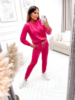 Women's 2-Piece Velour Tracksuit Pink Bolf 8129