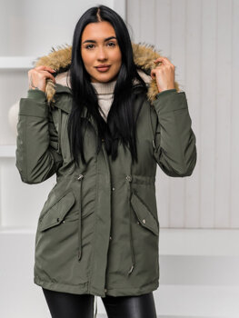 Women's 2in1 Winter Parka Jacket with hood Khaki Bolf 16M9199A1