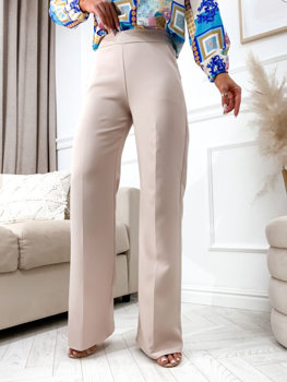 Women's Flared Pants Beige Bolf 8158