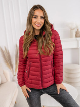 Women's Quilted Lightweight Jacket with hood Claret Bolf 16M9101