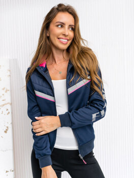 Women's Quilted Lightweight Jacket with hood Navy Blue Bolf KSW4012A1