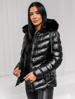 Women's Quilted Winter Jacket with hood Black Bolf 5M3138A1