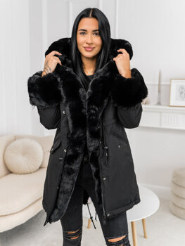 Black winter jacket womens online