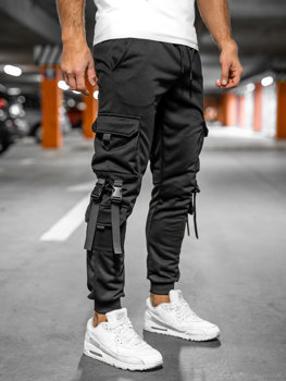 cargo black pants men