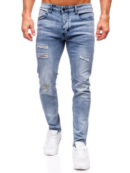 Men's Jeans Slim Fit with Suspenders Navy Blue Bolf KS2056