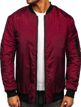 dark red bomber jacket