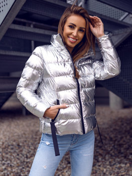 silver womens winter coat