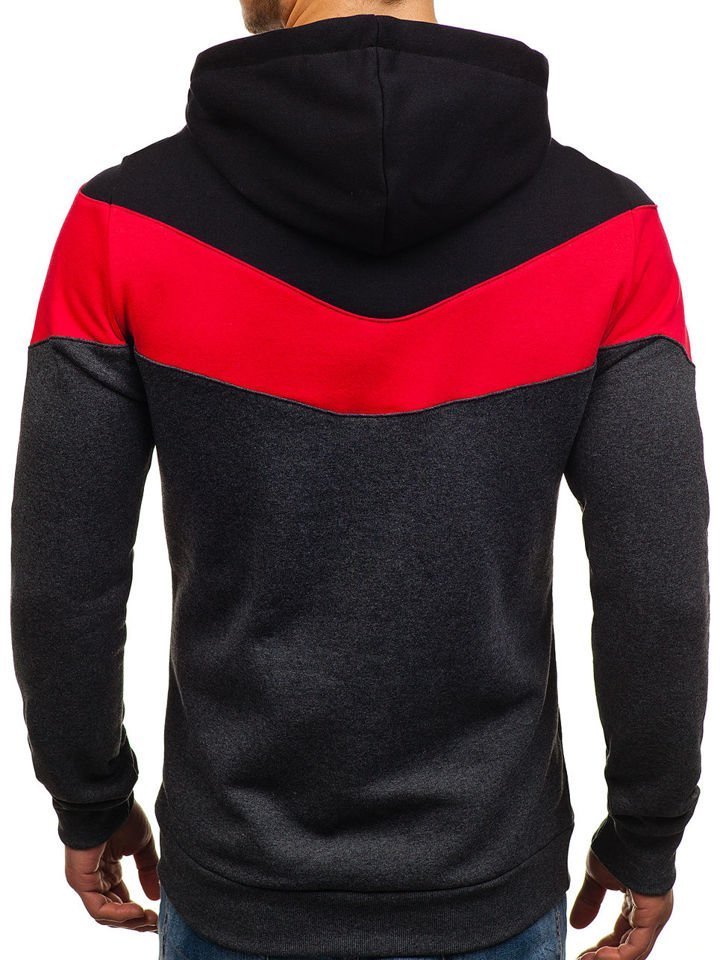 Anthracite-Red Men's Hoodie Bolf 27S 
