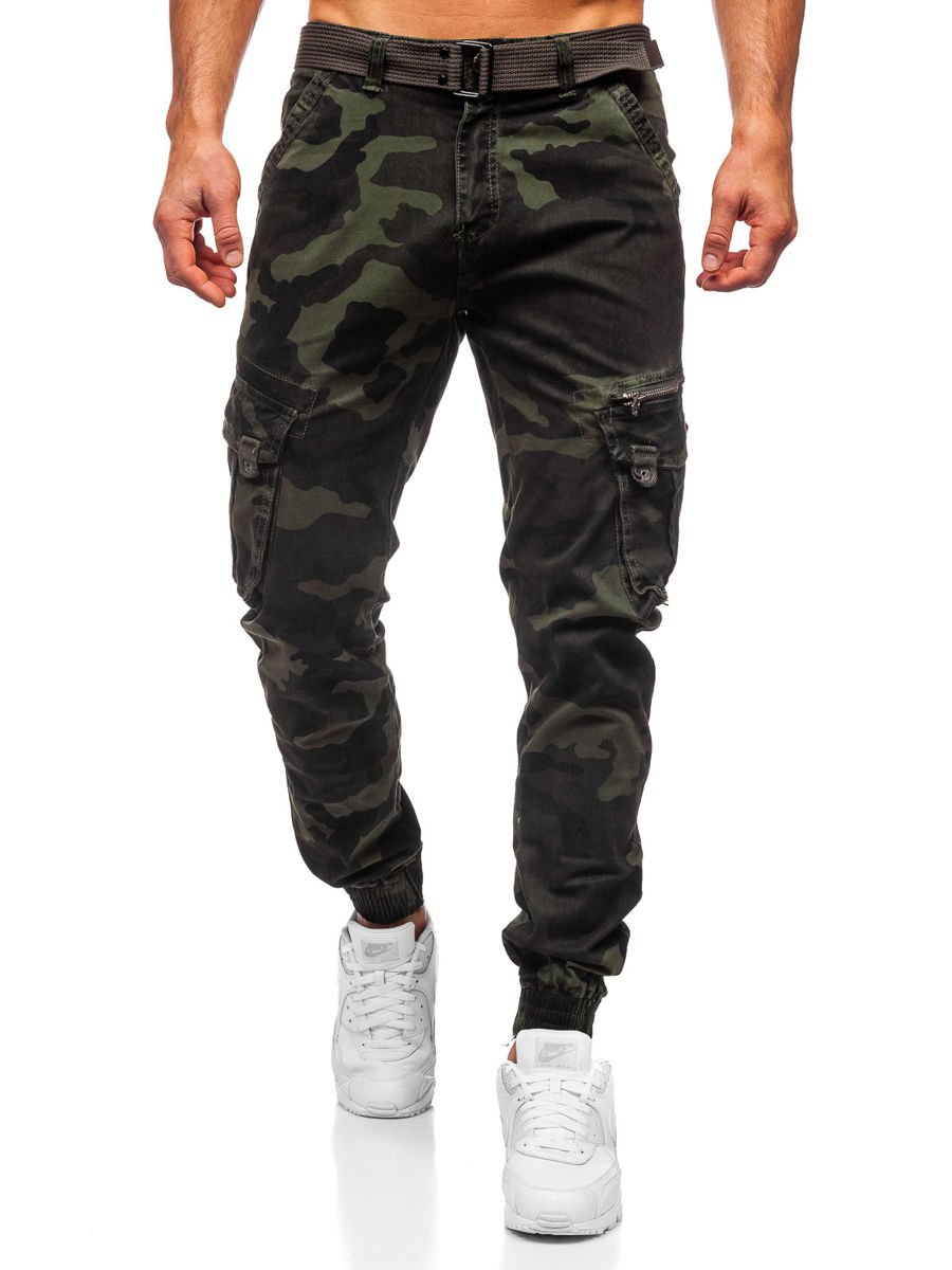 dark camo joggers mens