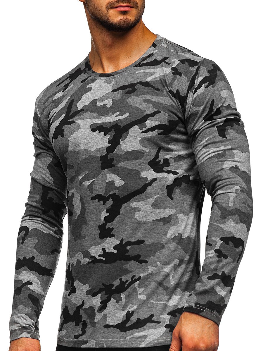 grey camo long sleeve shirt