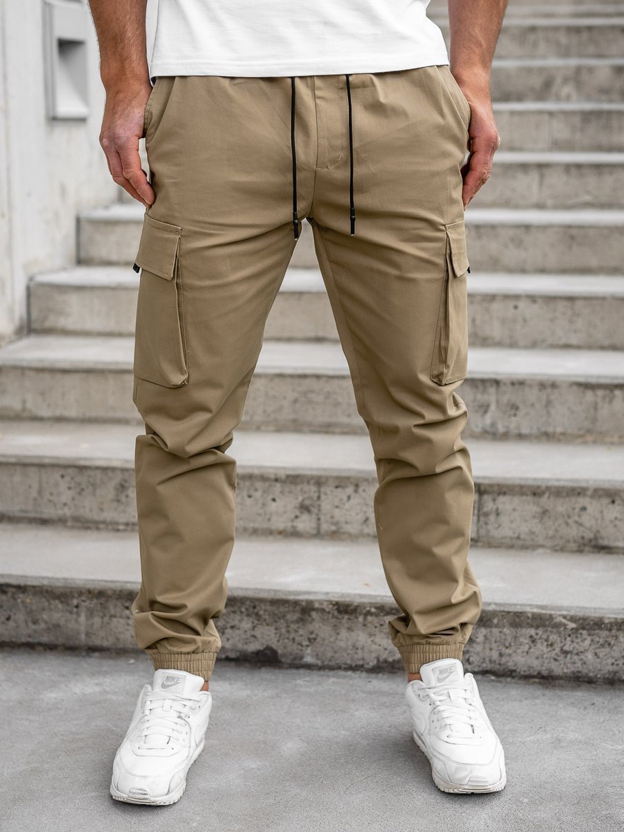 cargo joggers beige