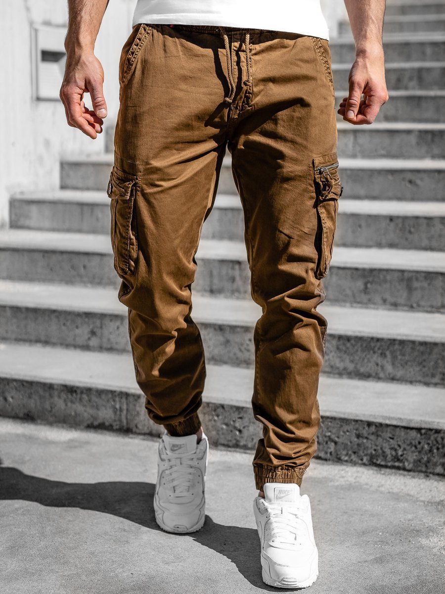 brown men's cargo pants