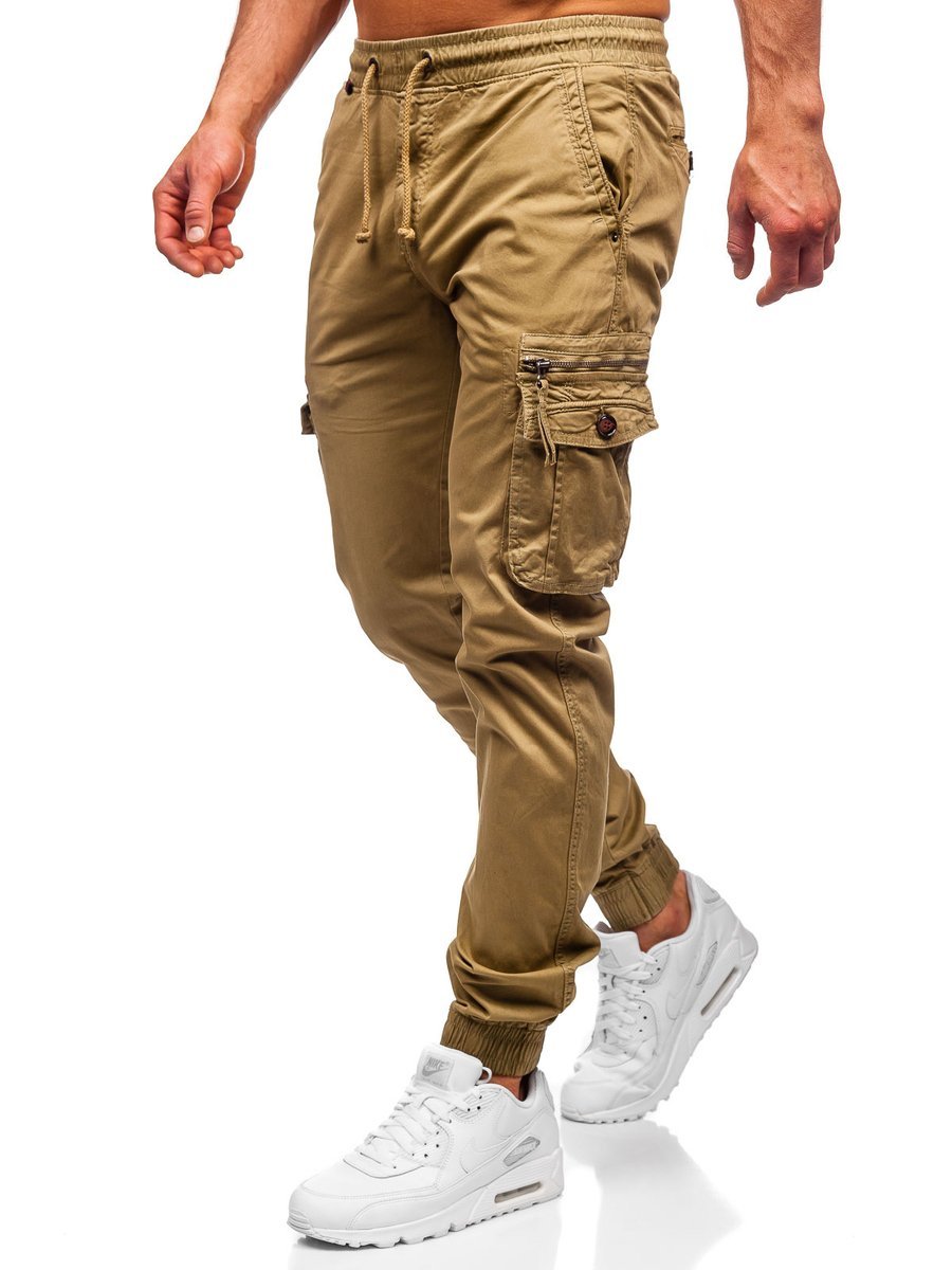 tan cargo joggers