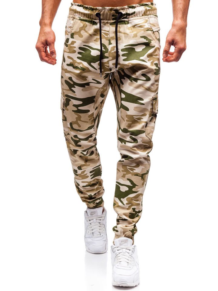 beige cargo joggers