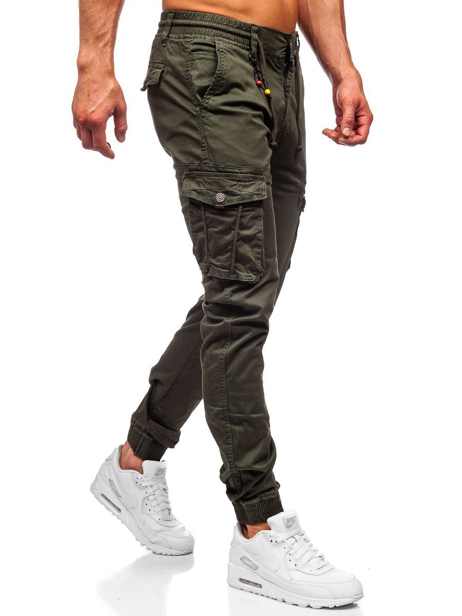 mens green cargo joggers