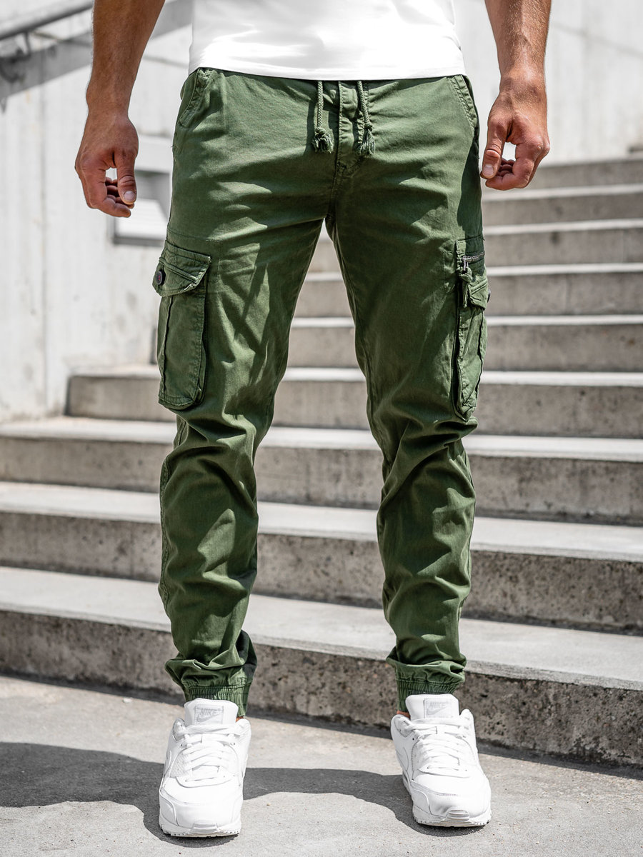 dark green cargo pants mens