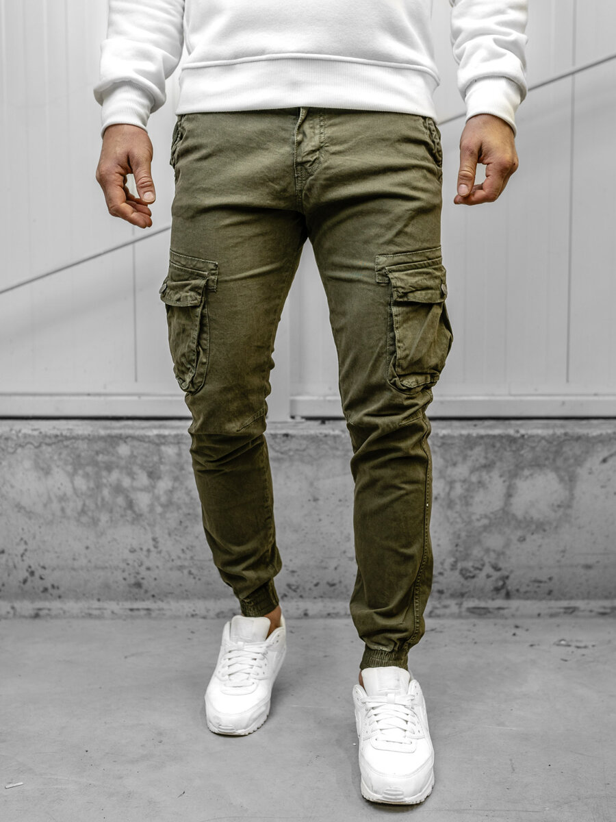 Khaki cheap tapered joggers