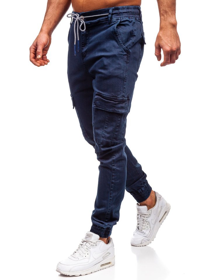 blue navy joggers