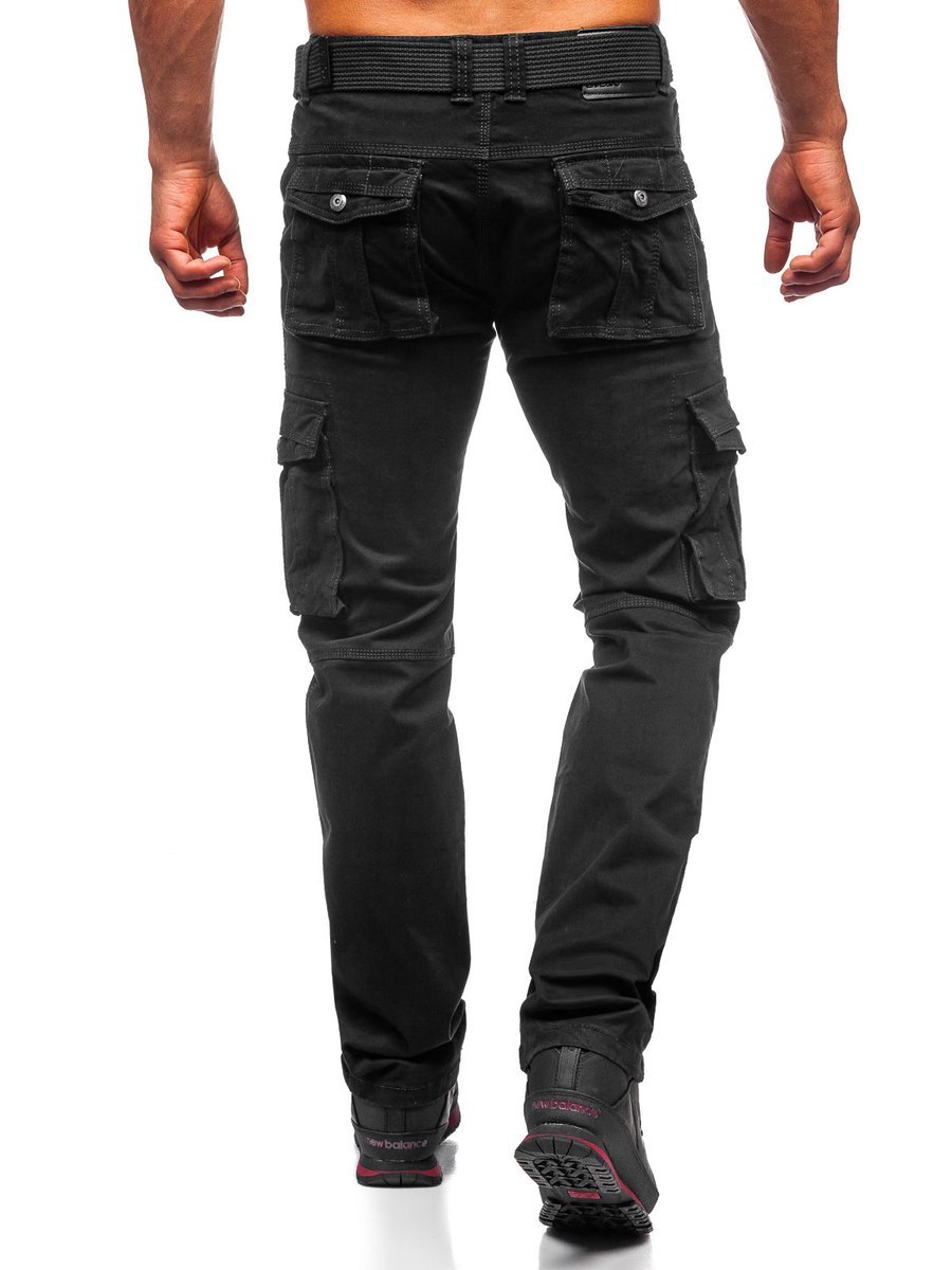 black cargo pants with belt