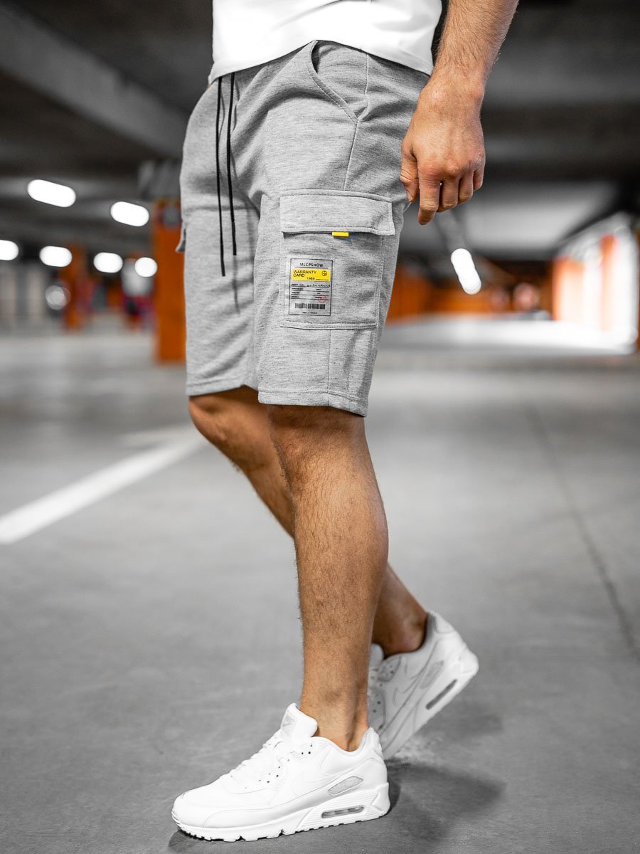 mens light grey cargo shorts