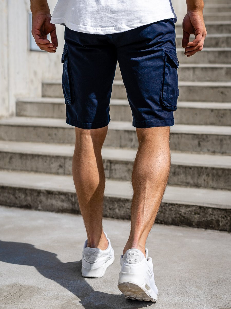 Mens navy blue cargo hot sale shorts