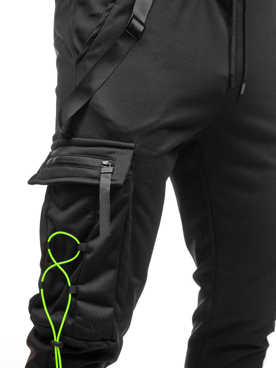 Men's Cargo Sweatpants Black Bolf HS7047 BLACK