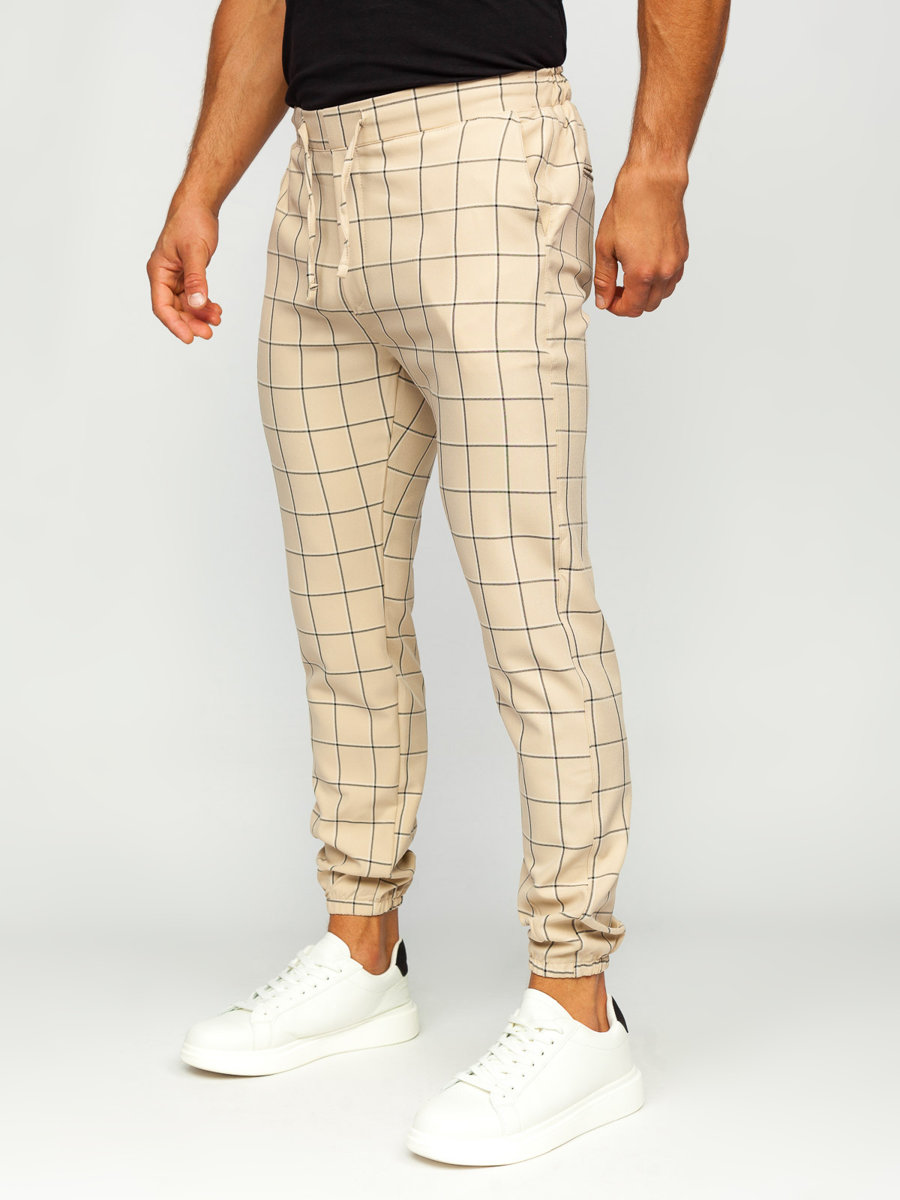 Mens check online joggers