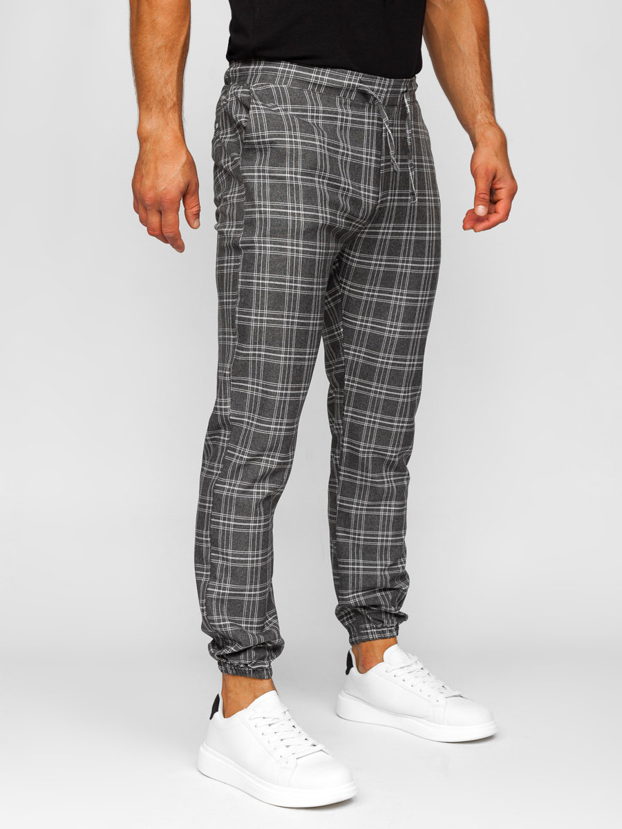 Chequered joggers sales