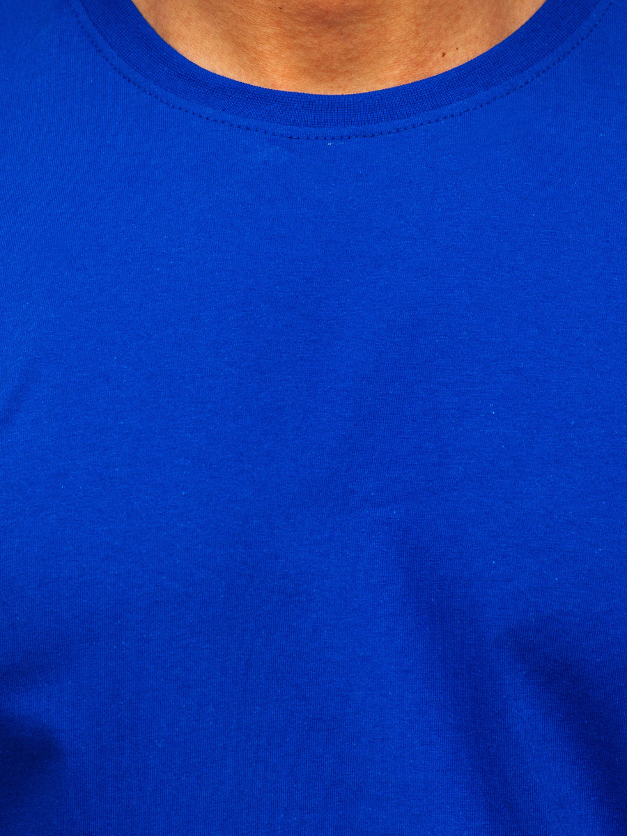 Men's Short Sleeve Hi-Low Crew Neck Camo Tee Royal Blue / Small