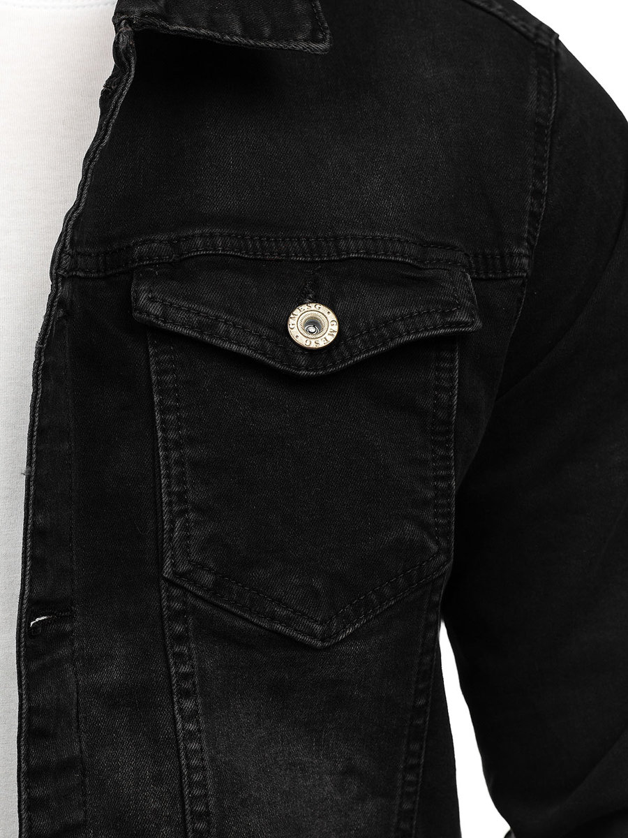 Men s Denim Jacket Black Bolf 200