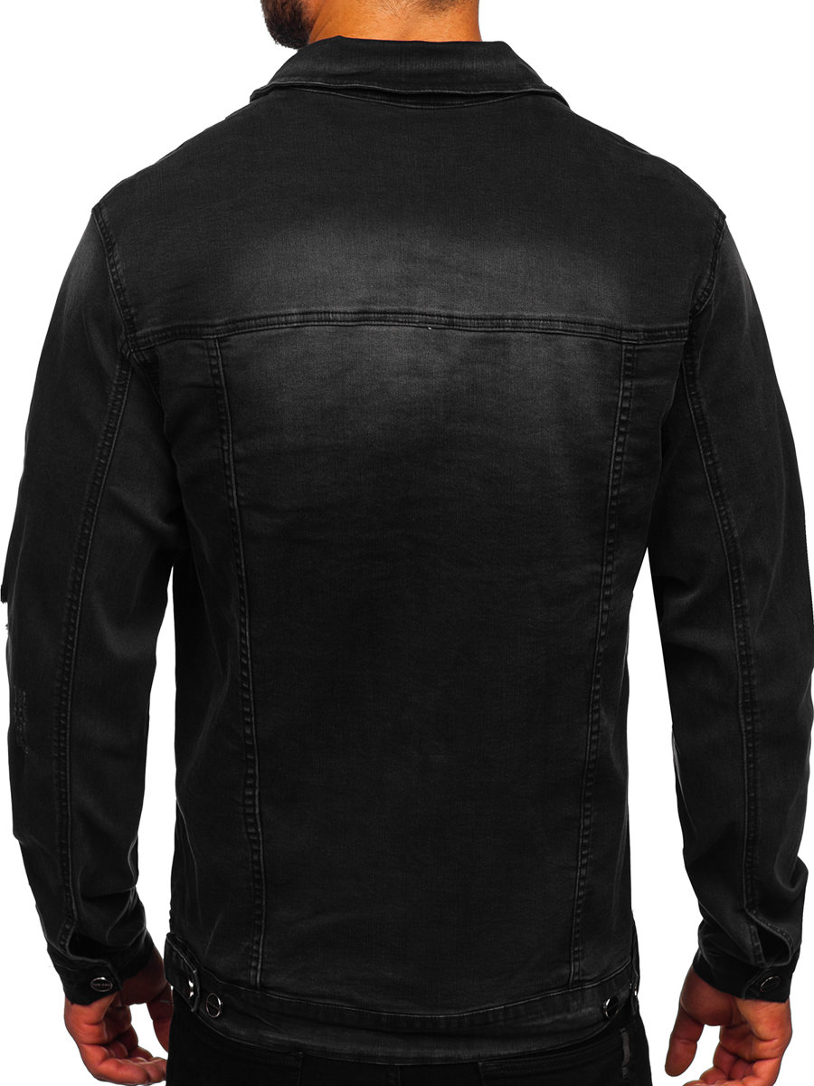 Men's Denim Hoodie Jacket Black Bolf 211902 BLACK