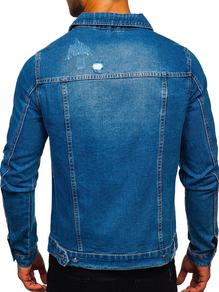 denim jacket men navy blue