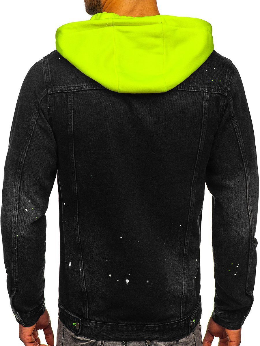 Men's Denim Hoodie Jacket Black Bolf 211902 BLACK