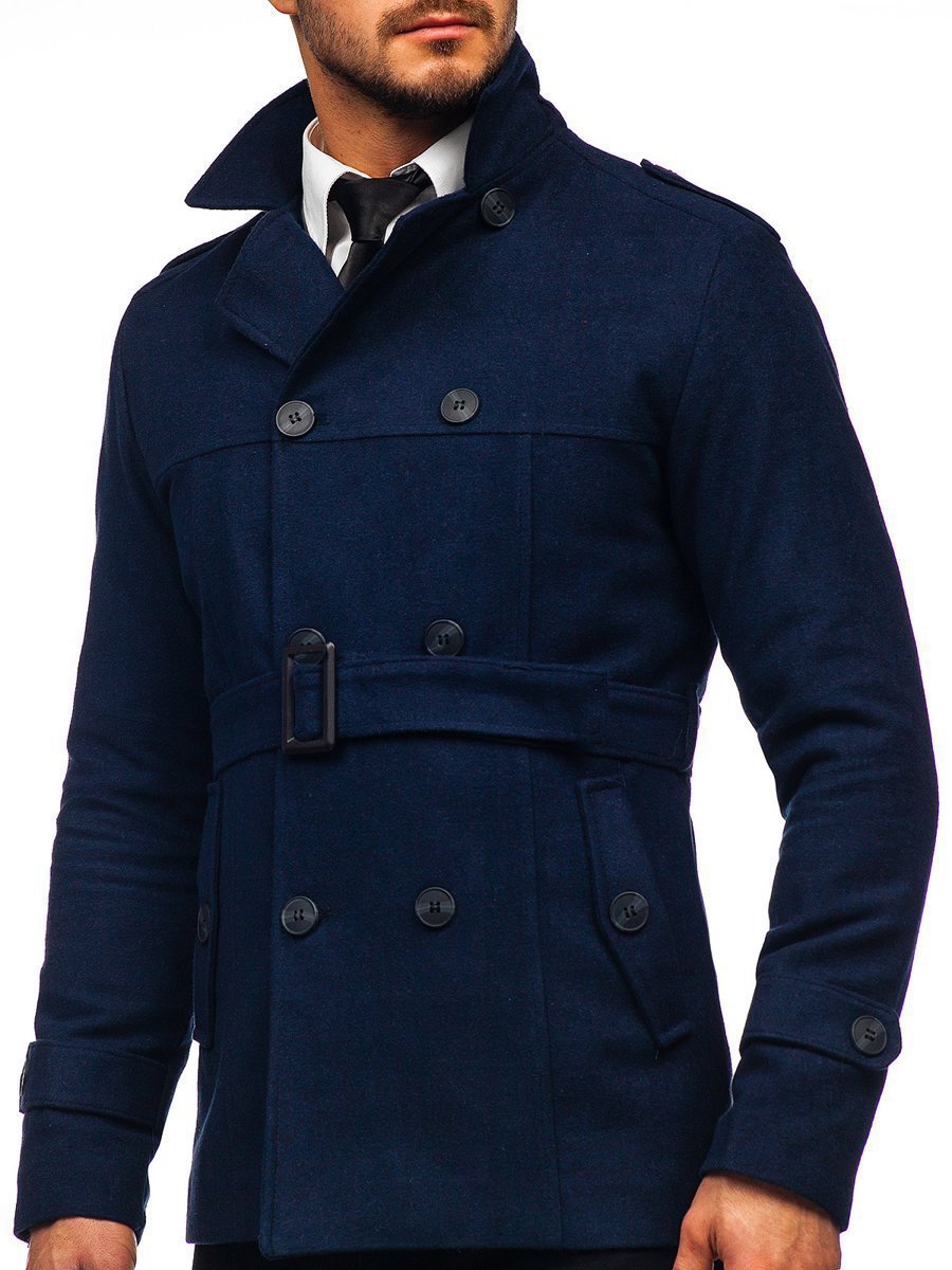 mens navy blue winter coat