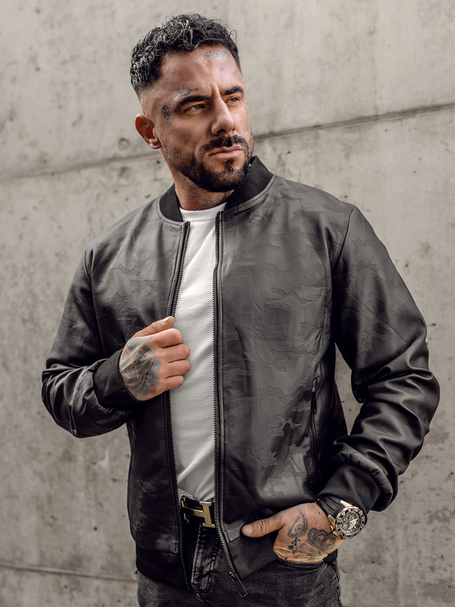 Dstld leather outlet bomber