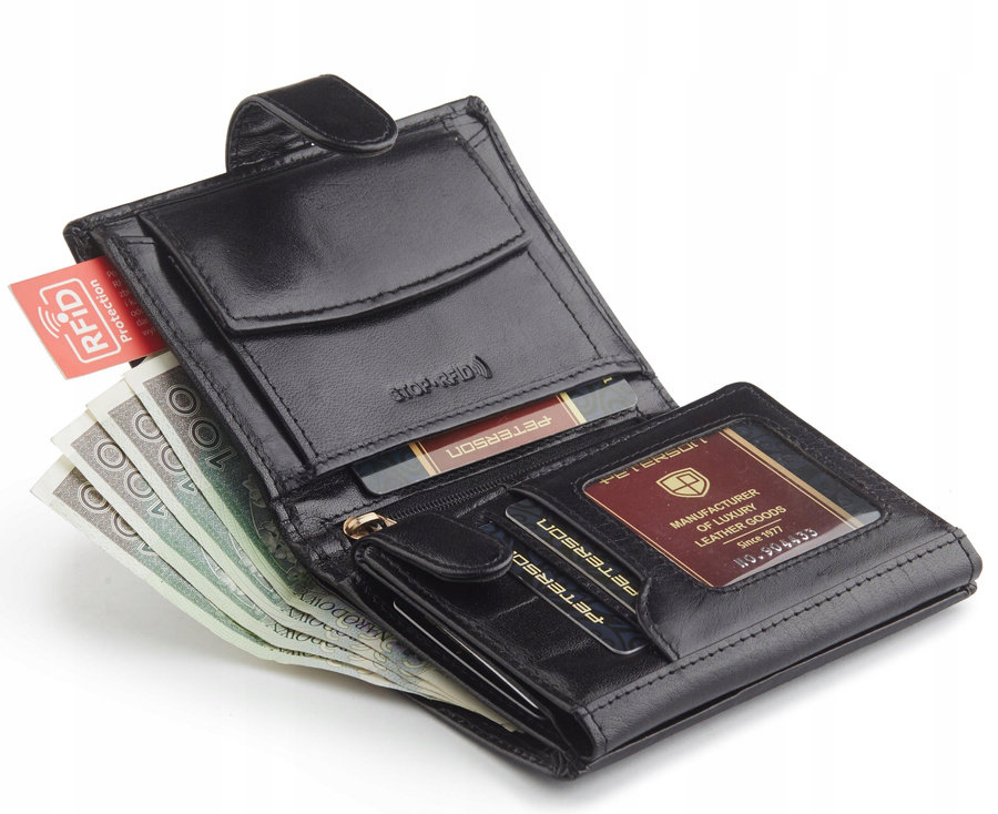 LUQXIS Men Casual Black Genuine Leather Wallet Black - Price in